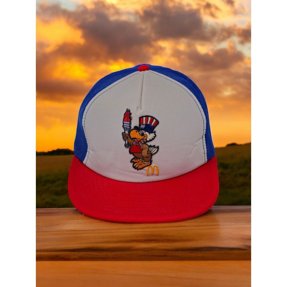 McDonalds Vintage 1984 Olympic Games Cap Snapback Hat Sam Eagle Team USA Trucker
